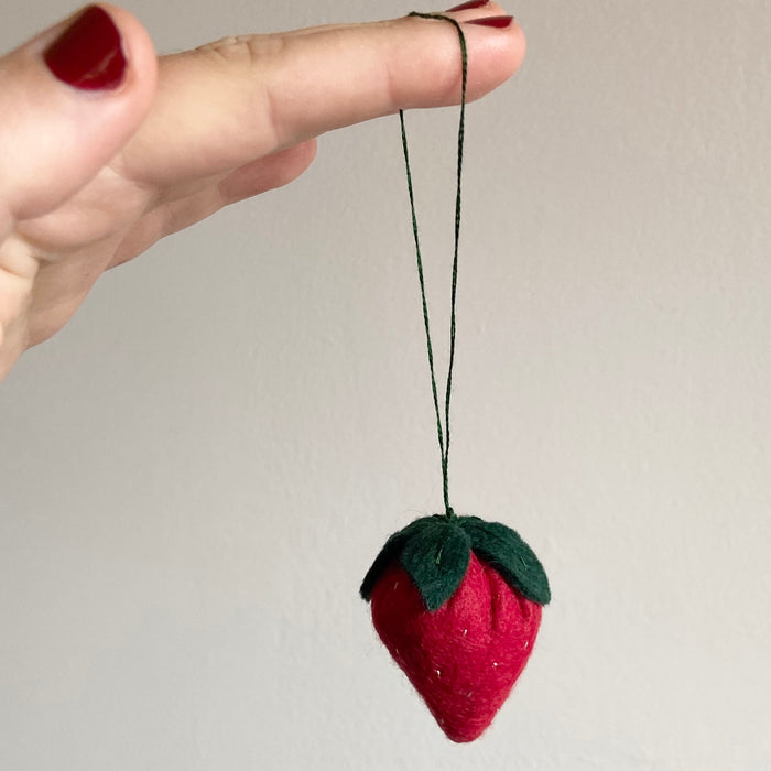 Handmade Felt Strawberry Ornament