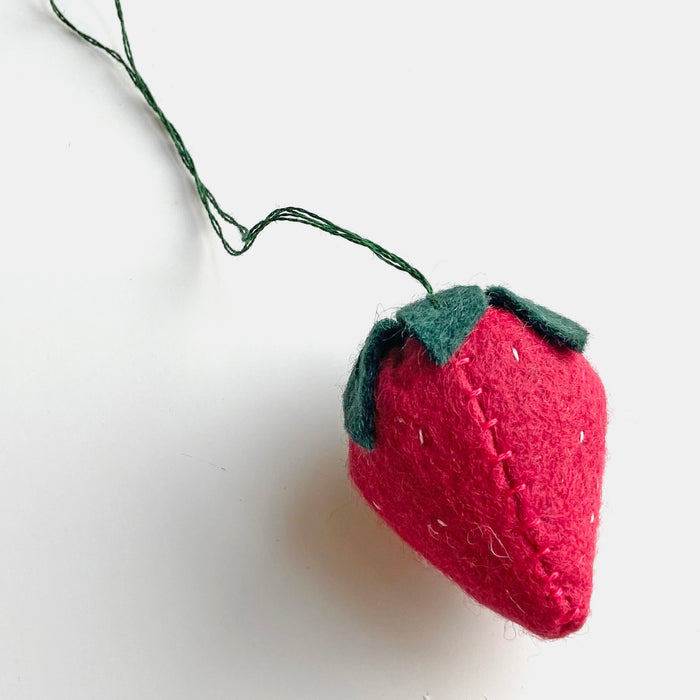 Handmade Felt Strawberry Ornament