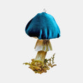 Handmade Velvet Mushroom Ornament in Teal