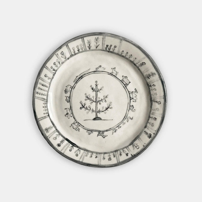 Handpainted Plate in Animals and Tree