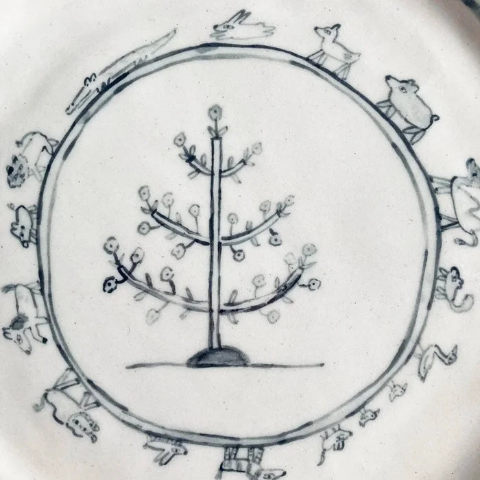 Handpainted Plate in Animals and Tree