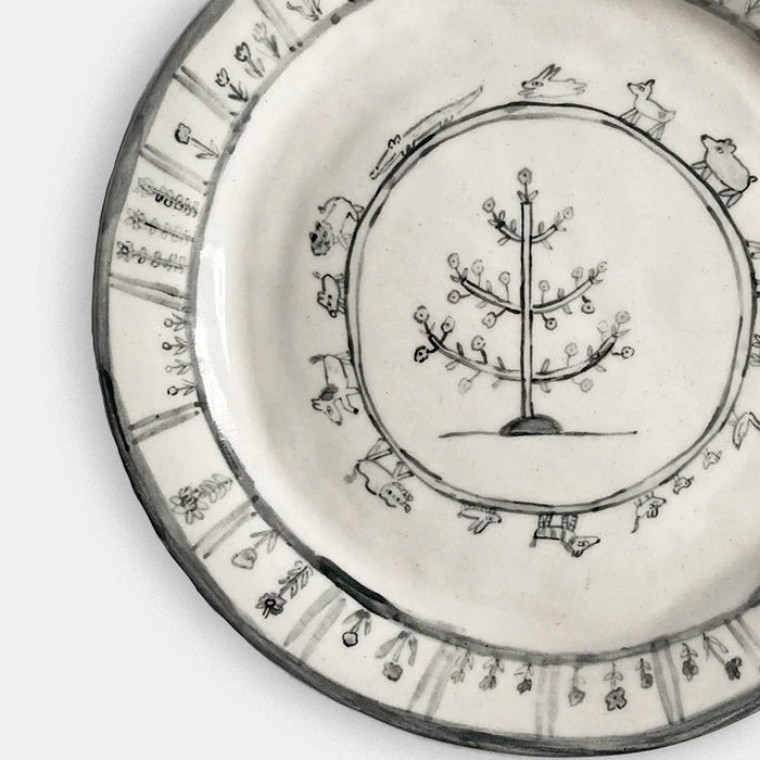 Handpainted Plate in Animals and Tree