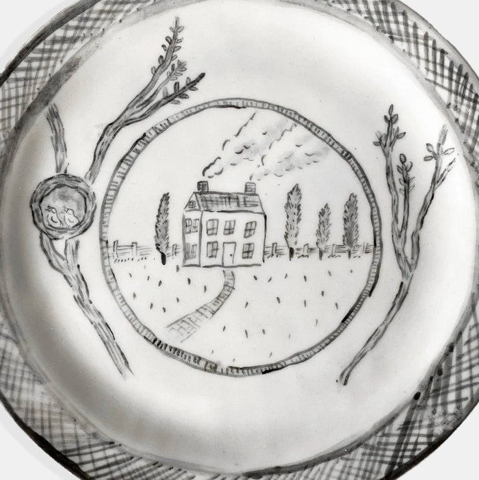 Handpainted Plate in Black House