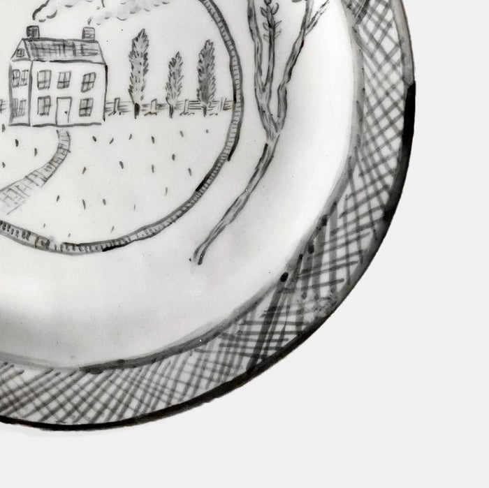 Handpainted Plate in Black House