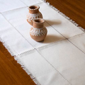 Handwoven Table Runner in Cream