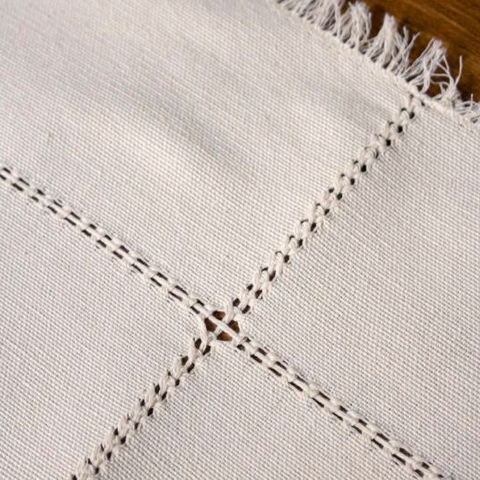 Handwoven Table Runner in Cream