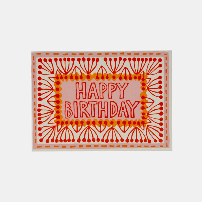 Happy Birthday Pink Orange Card