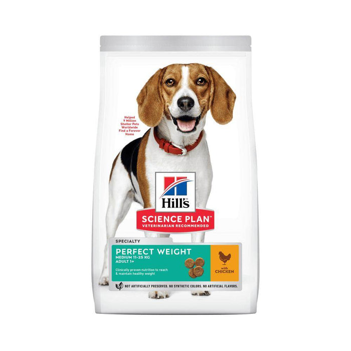 Hill's Science Plan Perfect Weight Medium Chicken Dry Dog Food 12kg - Petworld