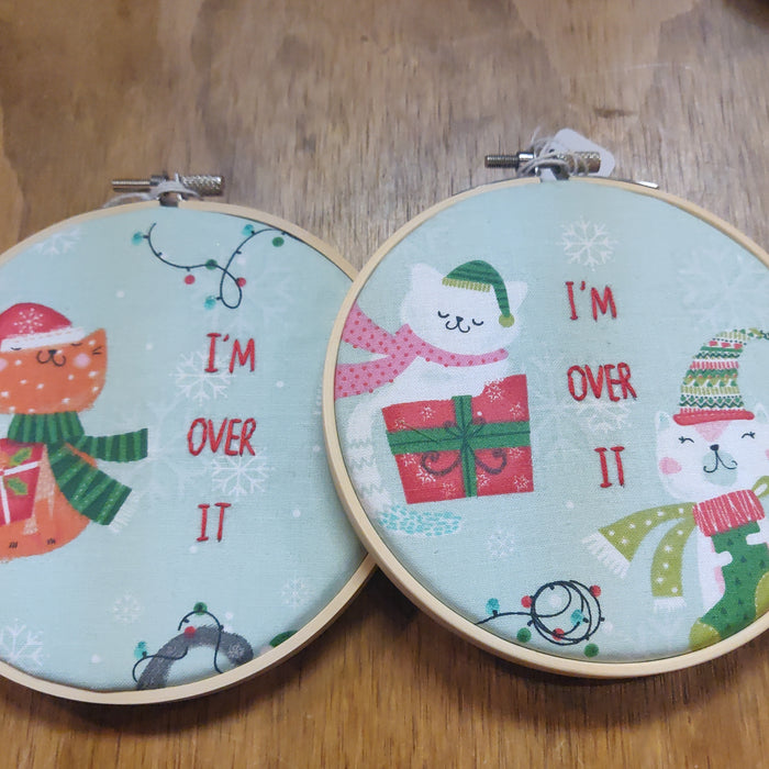i'm Over It Needlepoint Hoop