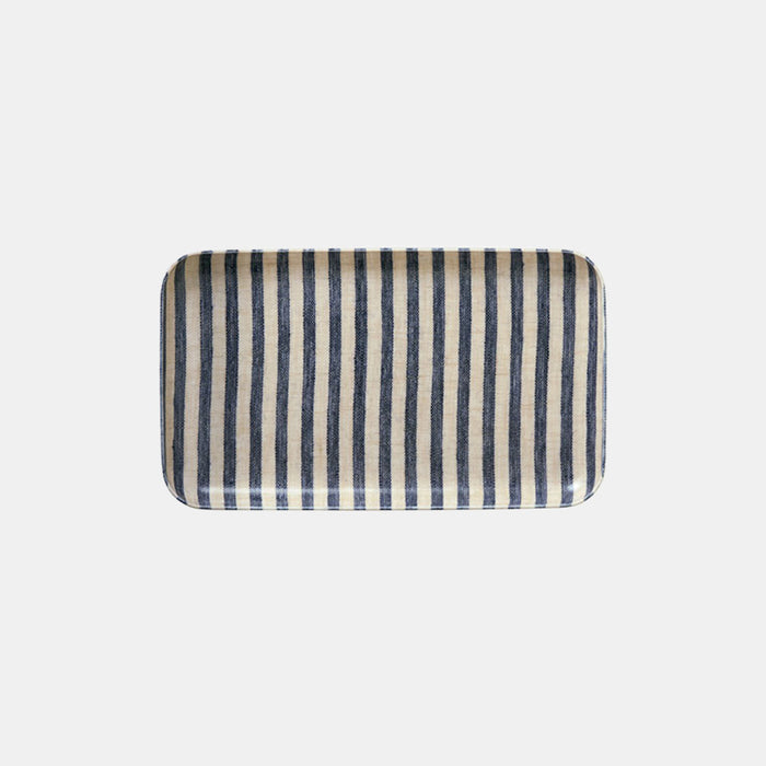 Jasper Charcoal Stripe Tray - Collyer's Mansion