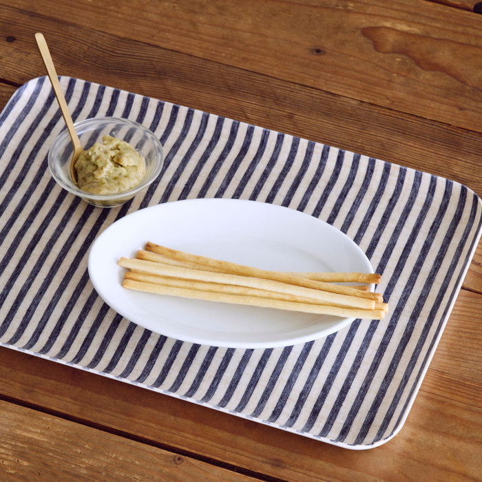 Jasper Charcoal Stripe Tray - Collyer's Mansion