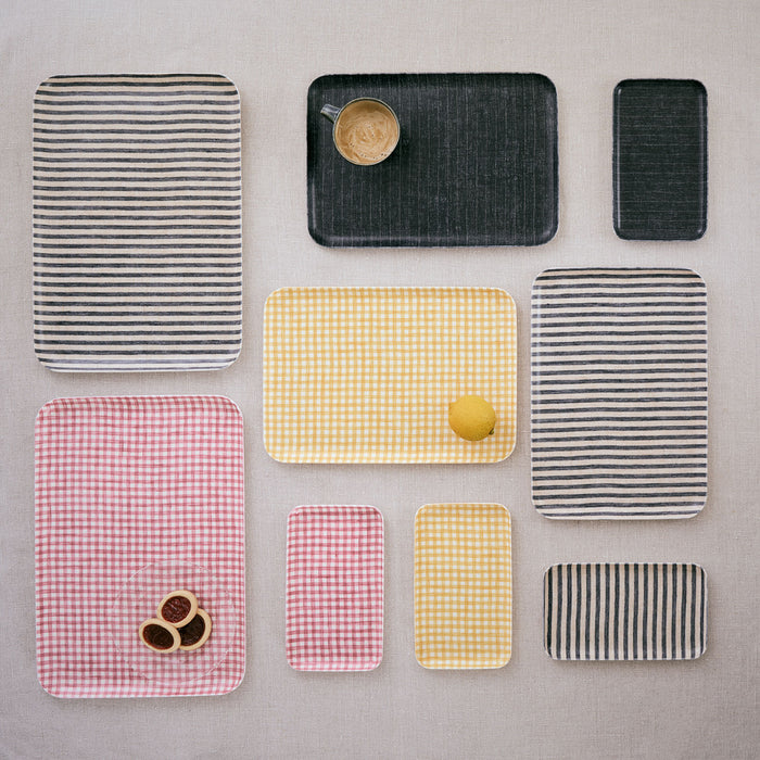 Jasper Charcoal Stripe Tray - Collyer's Mansion
