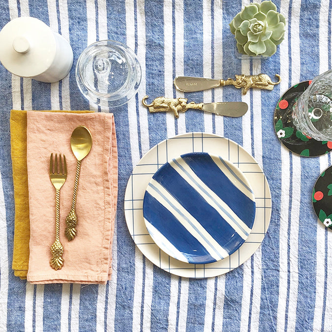 linen tablecloth for a colorful tablescape