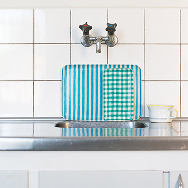Jules Green Check Tray - Collyer's Mansion