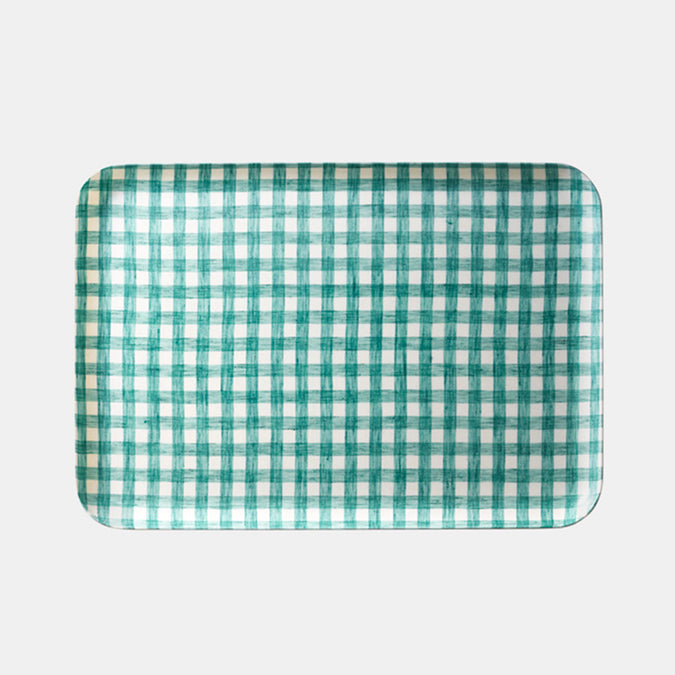 Jules Green Check Tray - Collyer's Mansion