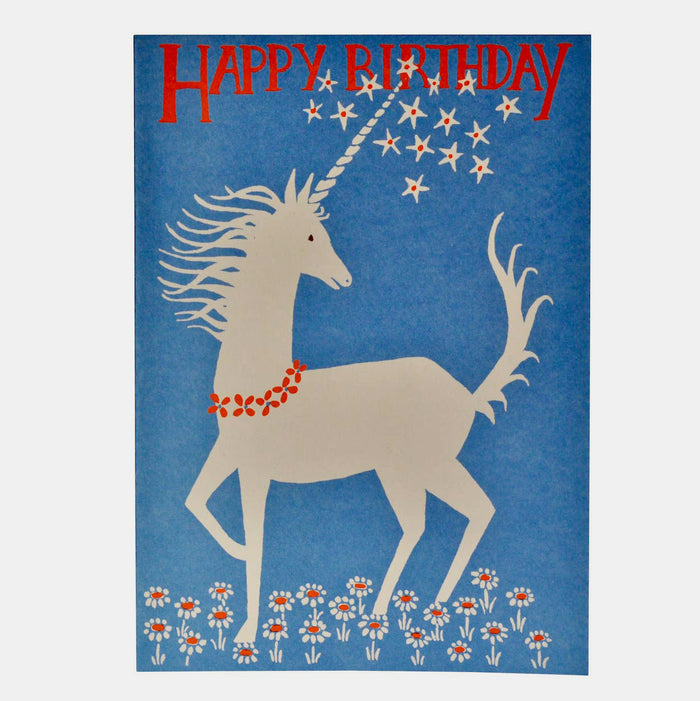 Large Card: Happy Birthday with Unicorn - Collyer's Mansion