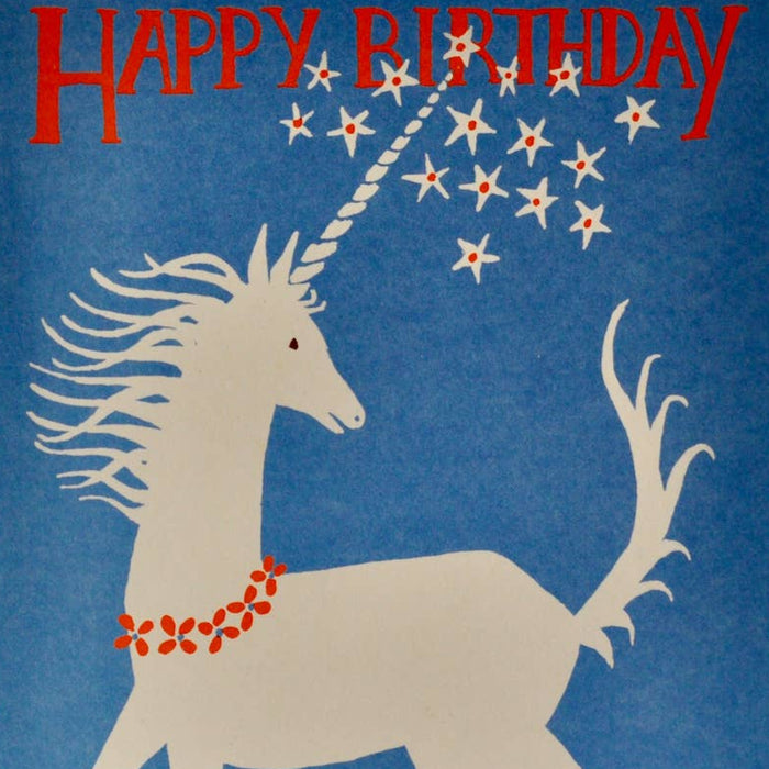 Large Card: Happy Birthday with Unicorn - Collyer's Mansion