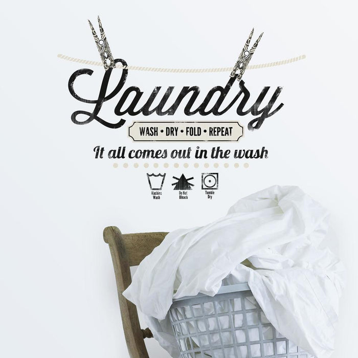 LAUNDRY QUOTE PEEL AND STICK WALL DECALS