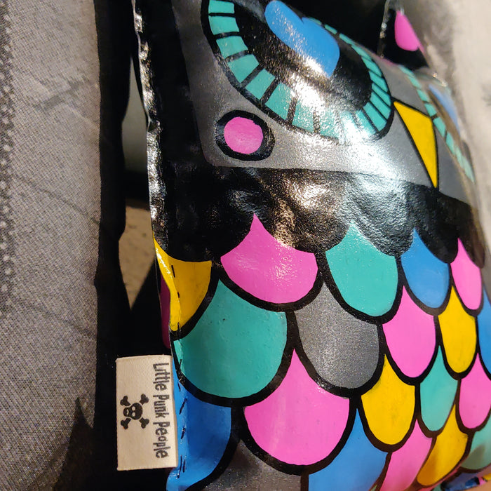 Little Owl Hand-painted Vinyl PILLOW by Little Punk People