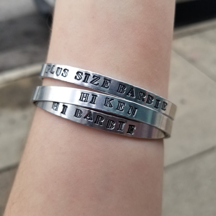 Metal Stamped Movie DOLL CUFF BRACELETS