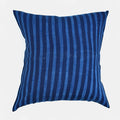 Tensira Blue Stripe Pillow in Cotton Indigo at Collyer's Mansion