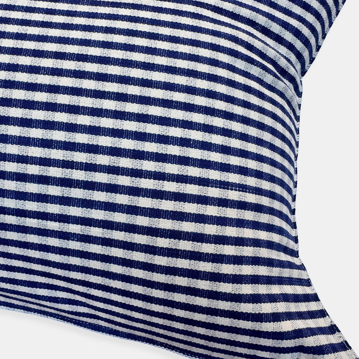 Navy Blue Gingham Lumbar Pillow