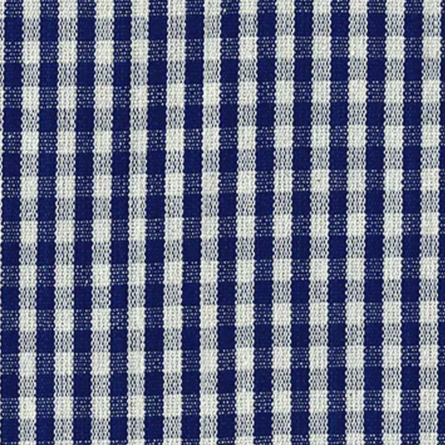 Navy Blue Gingham Lumbar Pillow