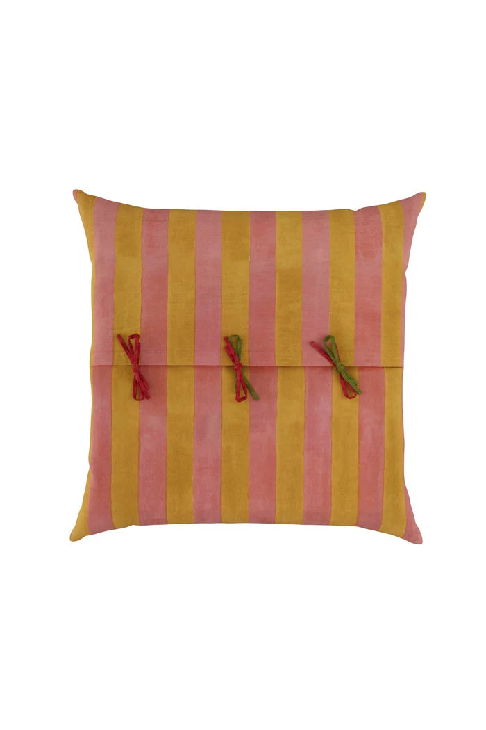 Nizam Cream Pink Square Pillow in 24"