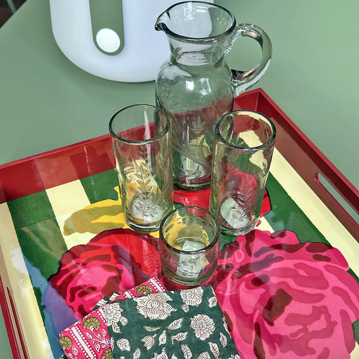 Nizam Stripes Green Square Tray