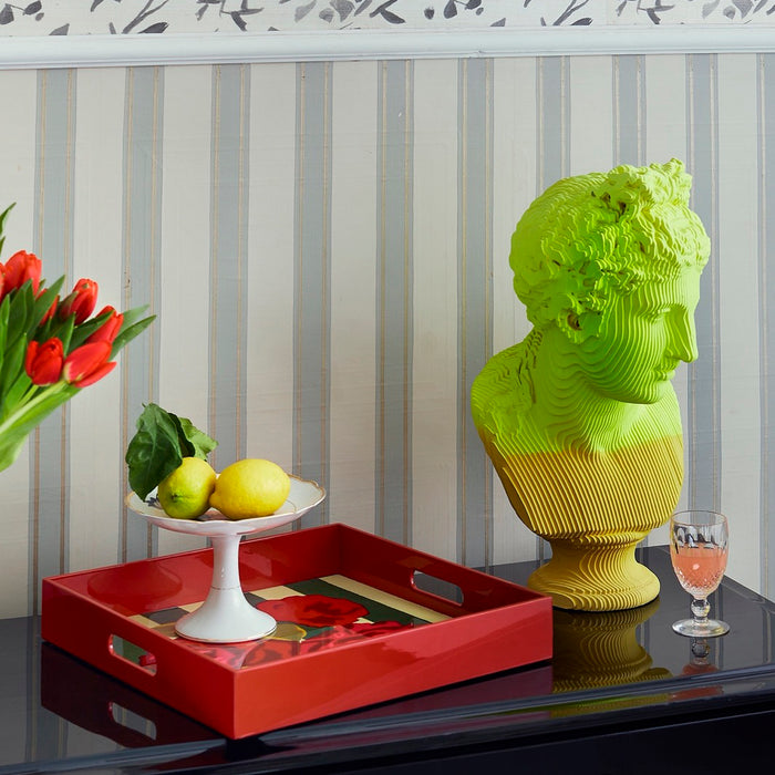 Nizam Stripes Green Square Tray