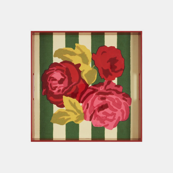 Nizam Stripes Green Square Tray