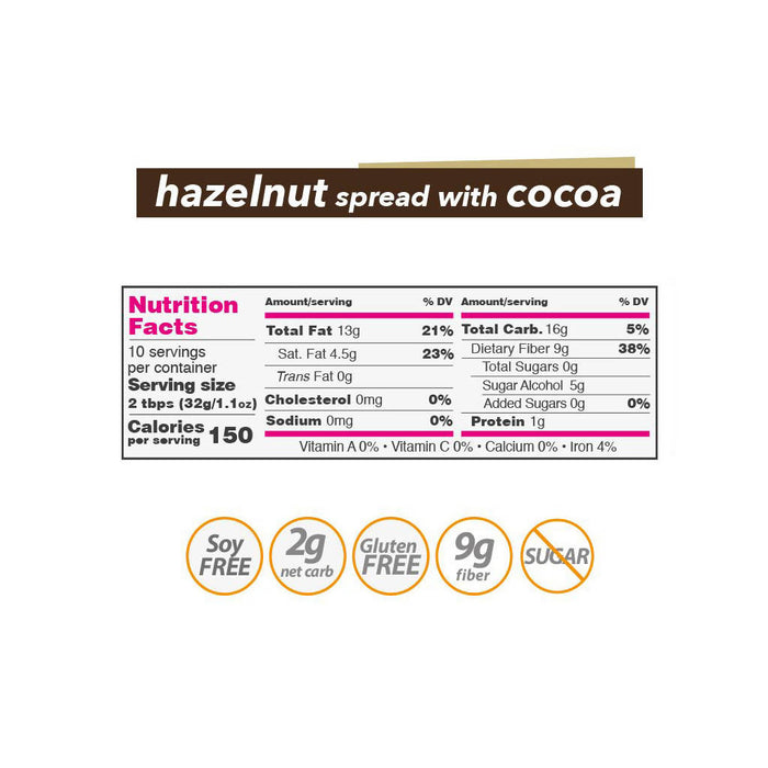 Nutilight Hazelnut Spread with Cocoa. Coconut Oil