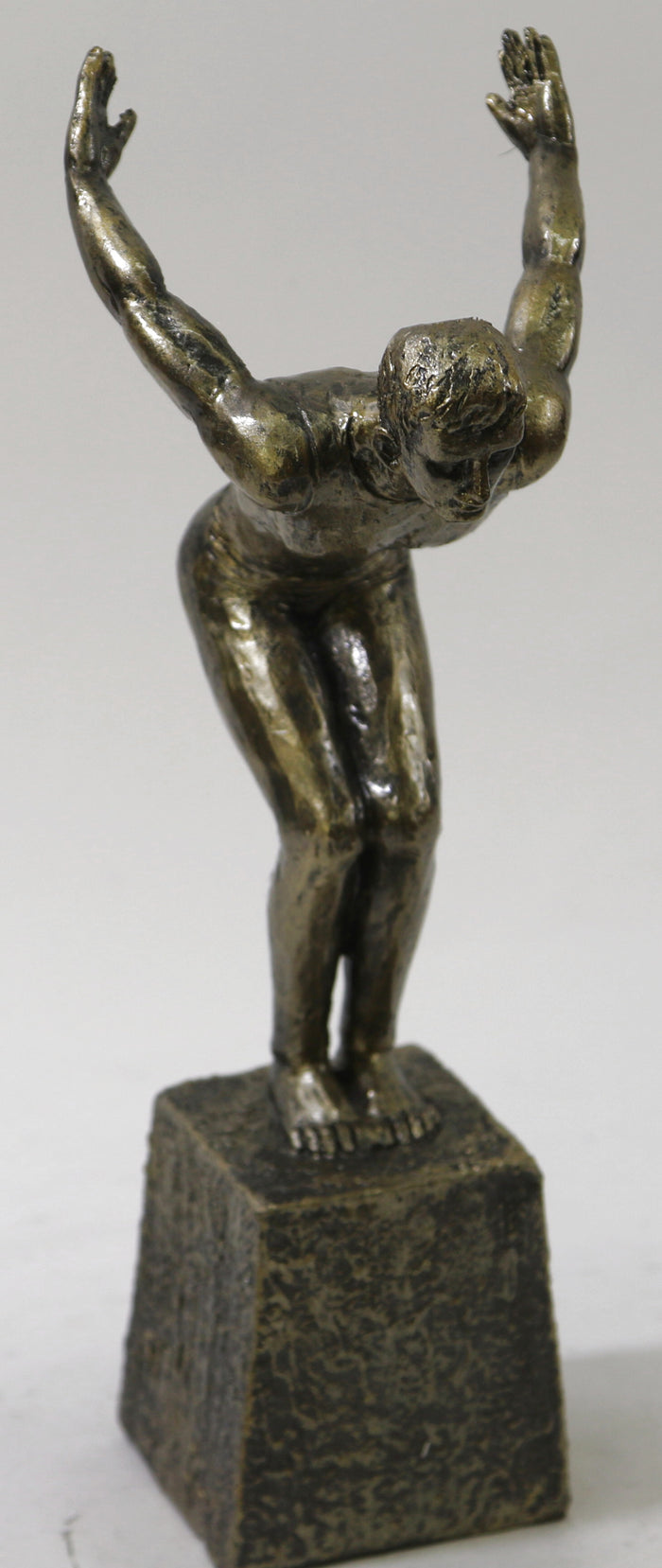 Olympic Man Athlete Swimmer Male Muscular Diver Diving Bronze Sculpture Statue