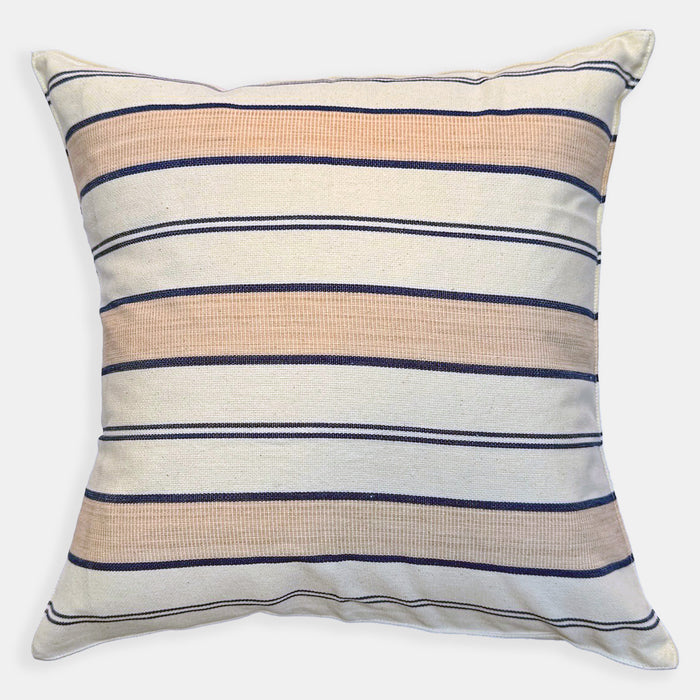 Orange Blossom Stripe Square Pillow