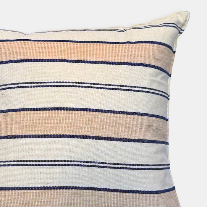 Orange Blossom Stripe Square Pillow