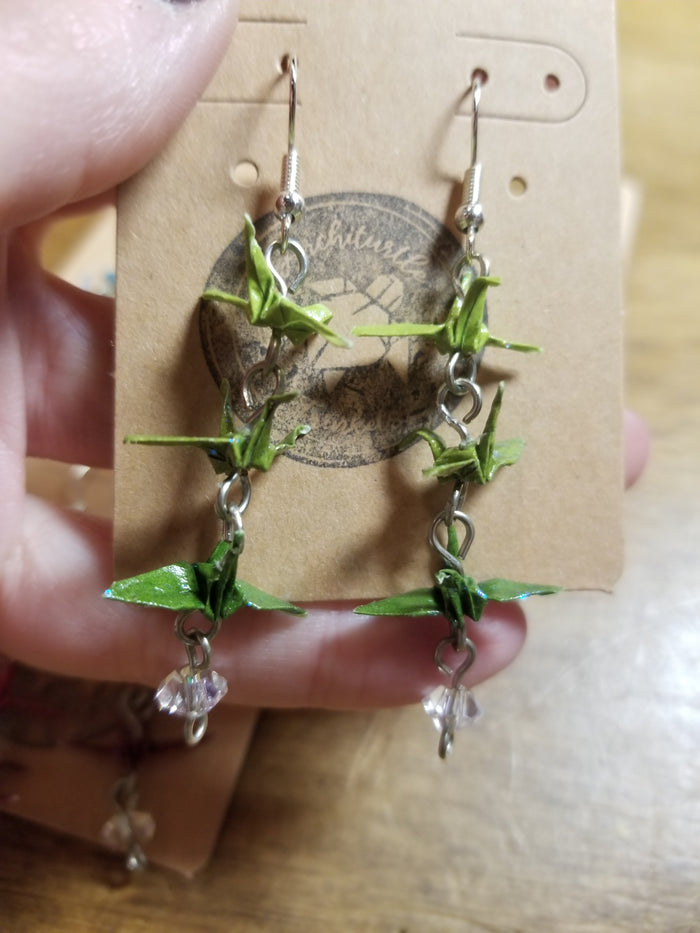 Origami Triple Crane EARRiNGS