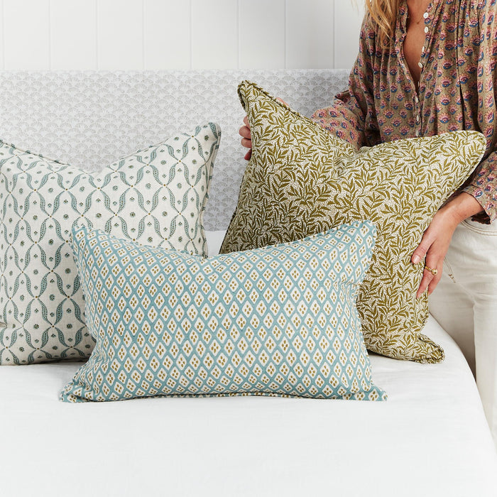 Orvietto Celadon Moss Lumbar Pillow