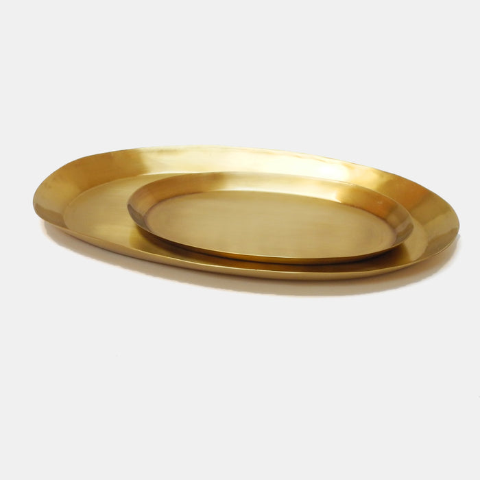 Fog Linen Oval Brass Tray for dining or home decor - Collyer's Mansion