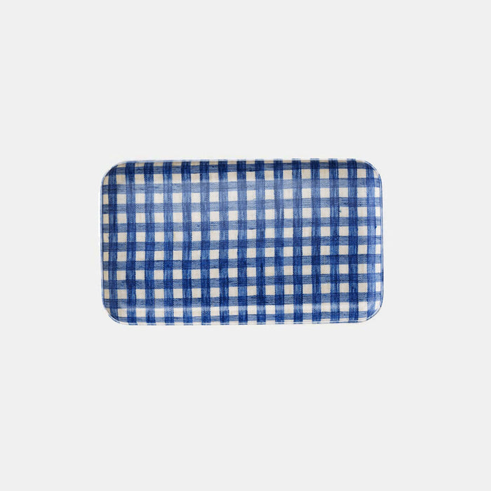 Paule Blue Gingham Tray - Collyer's Mansion