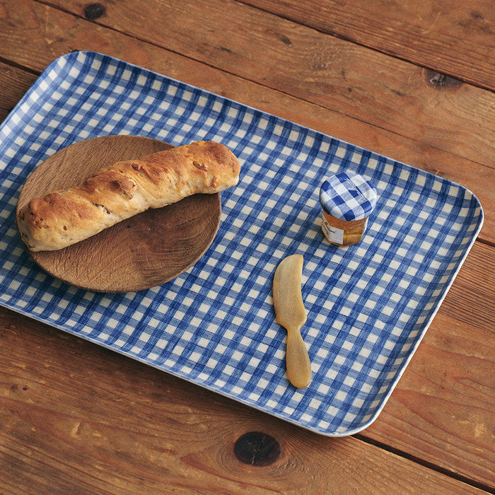Paule Blue Gingham Tray - Collyer's Mansion