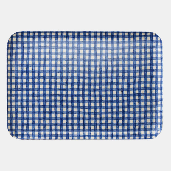 Paule Blue Gingham Tray - Collyer's Mansion