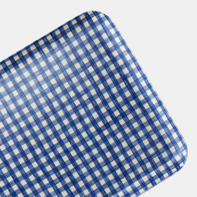 Paule Blue Gingham Tray - Collyer's Mansion