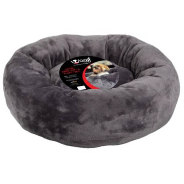 Petworld Mangolian Fleece Round Grey Medium Dog Bed 490x180mm