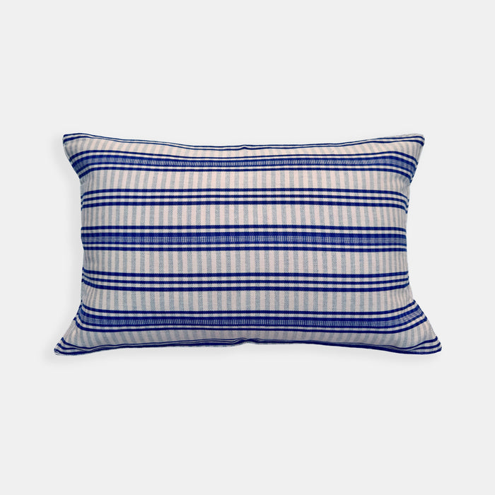 Pink and Navy Tartan Lumbar Pillow