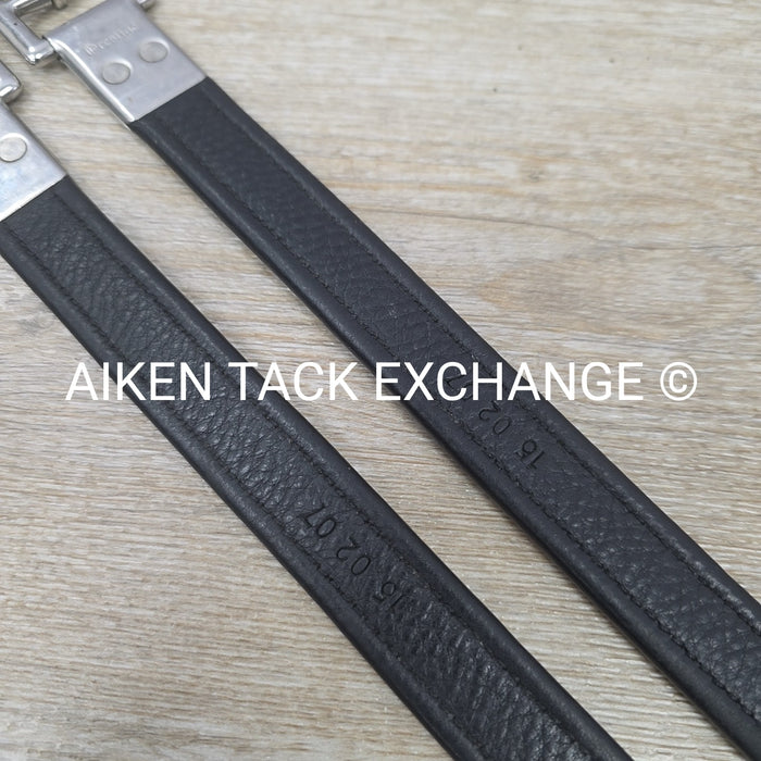 Prestige Nylon Lined Stirrup Leathers, Black, 160 cm / 63"