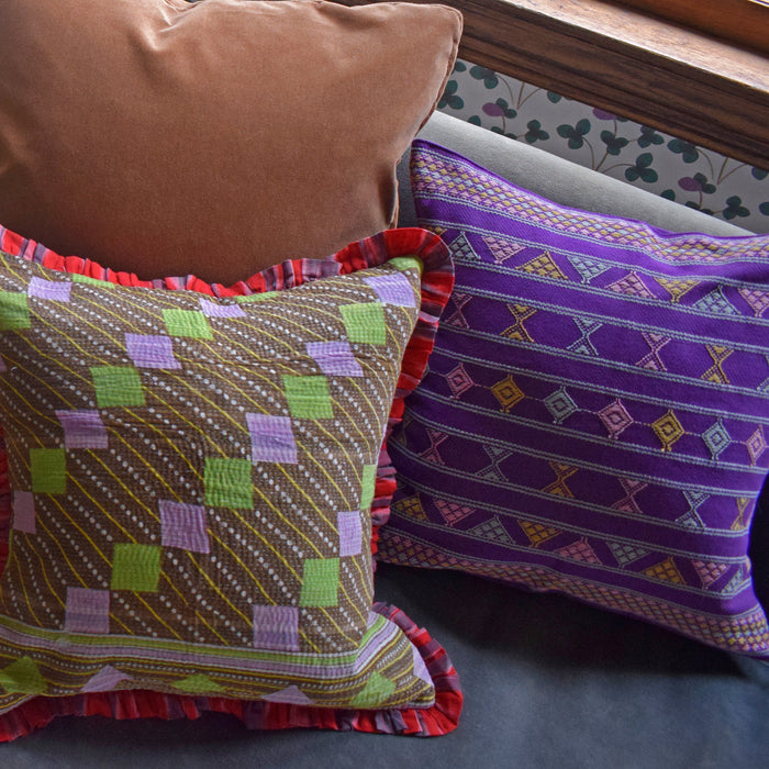 Purple Handwoven Square Pillow