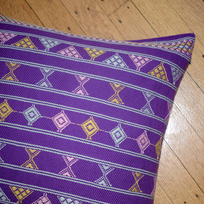 Purple Handwoven Square Pillow