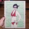 Red Bikini Original Framed ARTWORK