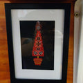 Red Tree Christmas Framed Cross-Stitch