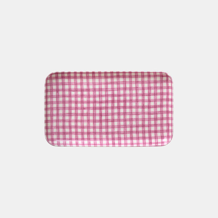 Robin Pink Check Tray - Collyer's Mansion